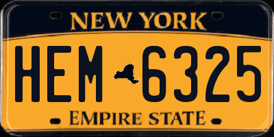 NY license plate HEM6325