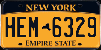 NY license plate HEM6329