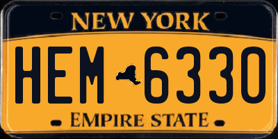 NY license plate HEM6330