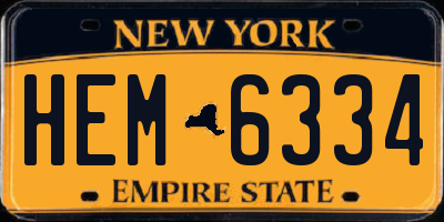 NY license plate HEM6334