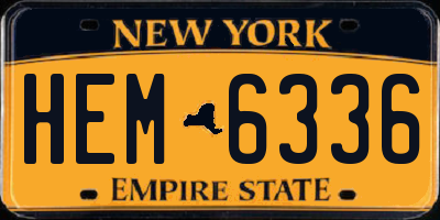 NY license plate HEM6336