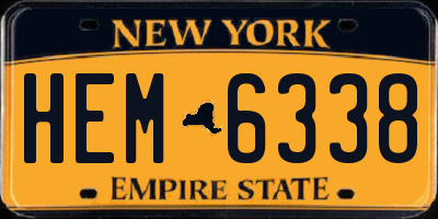 NY license plate HEM6338
