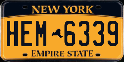 NY license plate HEM6339