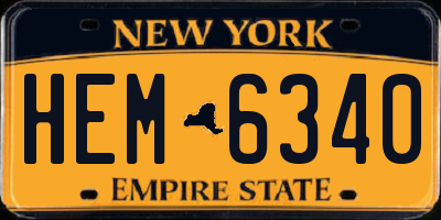 NY license plate HEM6340