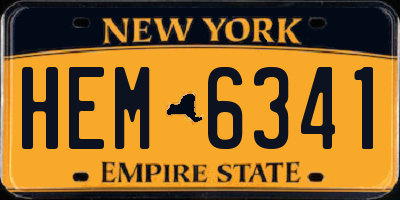 NY license plate HEM6341