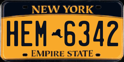 NY license plate HEM6342