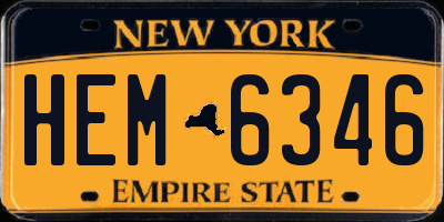 NY license plate HEM6346