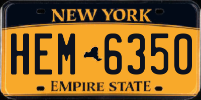 NY license plate HEM6350
