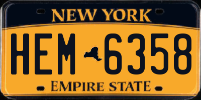 NY license plate HEM6358