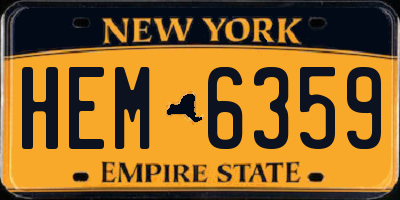 NY license plate HEM6359