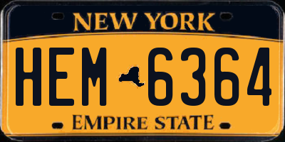 NY license plate HEM6364