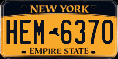 NY license plate HEM6370