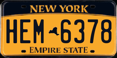 NY license plate HEM6378