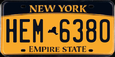 NY license plate HEM6380
