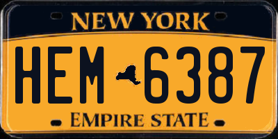 NY license plate HEM6387