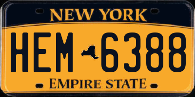 NY license plate HEM6388