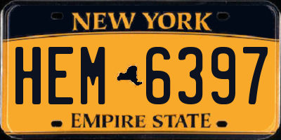 NY license plate HEM6397