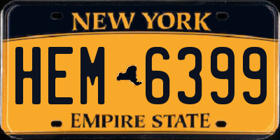NY license plate HEM6399