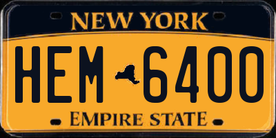 NY license plate HEM6400