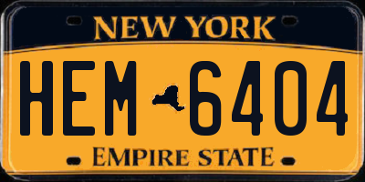 NY license plate HEM6404