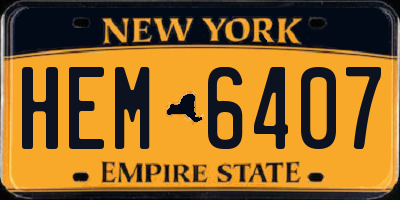 NY license plate HEM6407