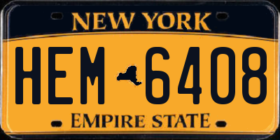 NY license plate HEM6408