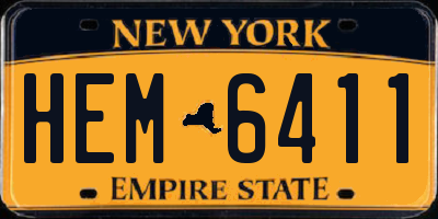NY license plate HEM6411