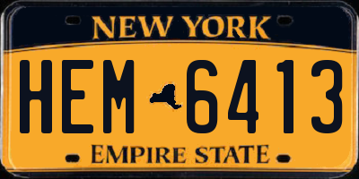 NY license plate HEM6413