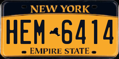 NY license plate HEM6414