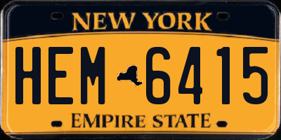 NY license plate HEM6415