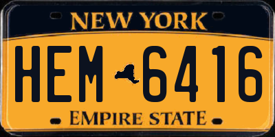 NY license plate HEM6416