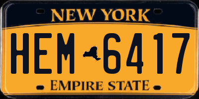 NY license plate HEM6417
