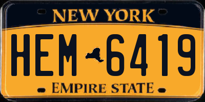 NY license plate HEM6419