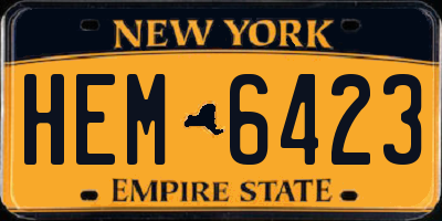 NY license plate HEM6423