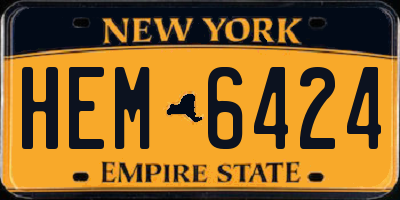 NY license plate HEM6424