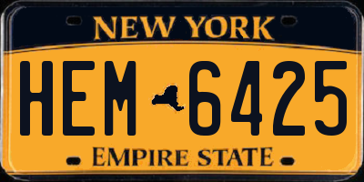 NY license plate HEM6425
