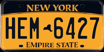 NY license plate HEM6427