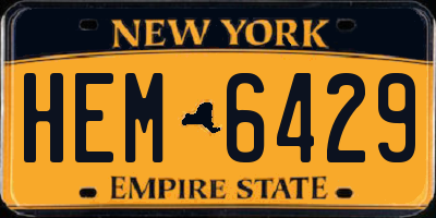 NY license plate HEM6429