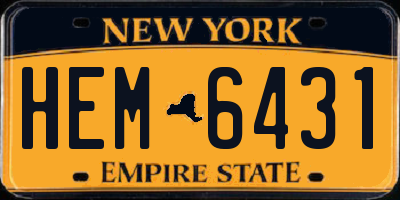 NY license plate HEM6431