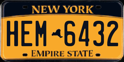 NY license plate HEM6432