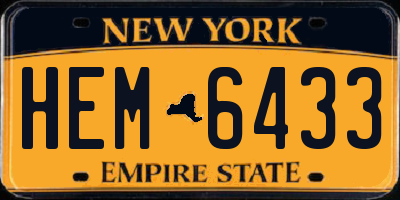 NY license plate HEM6433