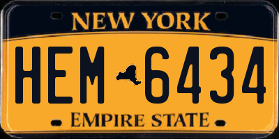 NY license plate HEM6434