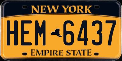 NY license plate HEM6437