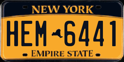 NY license plate HEM6441
