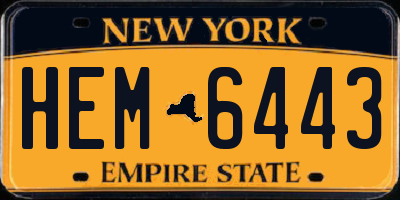 NY license plate HEM6443