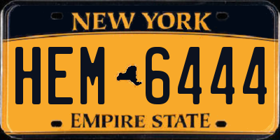 NY license plate HEM6444