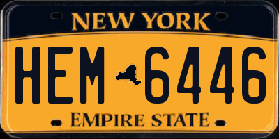NY license plate HEM6446
