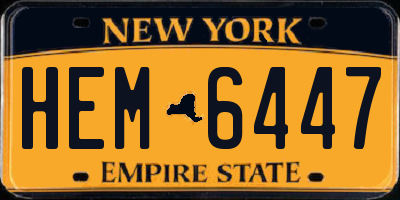 NY license plate HEM6447