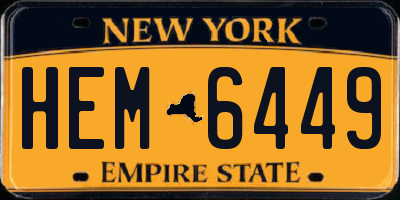 NY license plate HEM6449