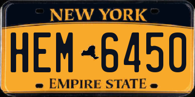 NY license plate HEM6450